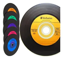 Comprar Cdr Verbatim 52x 80min 700 Mb Logo Vinyl Pack Com 5 Unidades