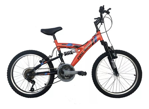 Bicicleta Mtb Firebird Doble Suspension Rodado 20 18v Niños Color Naranja