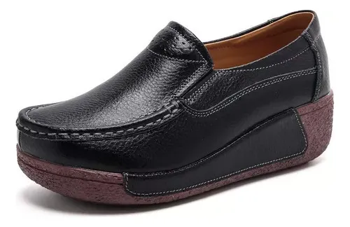Zapatos C modos De Cuero Para Mujer Con Suela De 5 5 Cm Cuotas