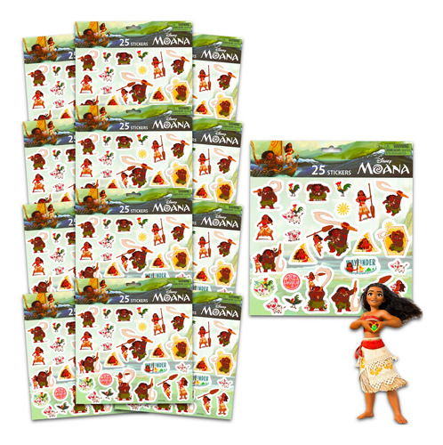 Pegatinas Beach Kids Moana Party Favor, Paquete De 12 Para N