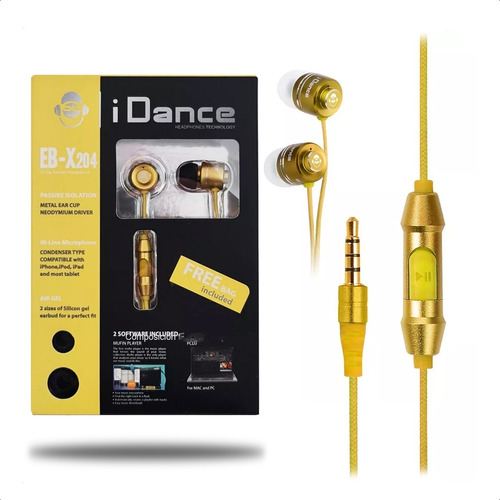 Auriculares Profesionales In Ear Idance Eb X204 Mic + Funda