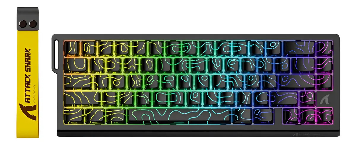 Teclado mecânico Attack Shark X68 He Interruptor magnético Black-Contour Line