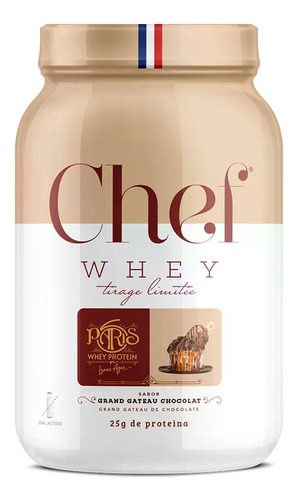 Suplemento Em Pó Chef Whey Ed Paris 6 Gourmet Concentrado Proteínas  Sabor Grand Gateau De Chocolate Em Pote De 800g