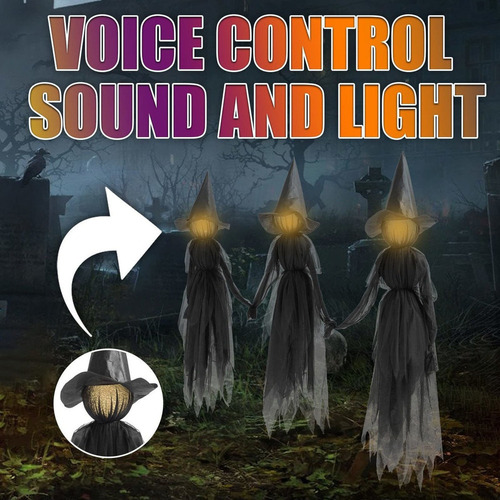 4 Piezas De Halloween Tomados De La Mano Bruja Luces Led2023