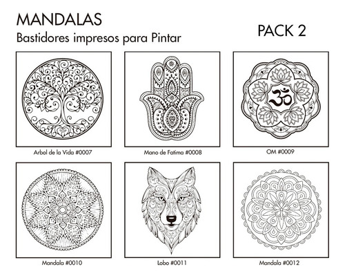 Bastidor Mandala Para Pintar 40x40 12 Unidades Acrílico Oleo