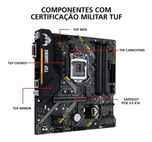 Placa Mãe Asus Tuf B360m Plus Gaming/br Ddr4 M.2 Lga 1151
