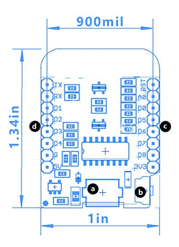 Placa De Desarrollo De Internet Wifi Wlan D1 Mini Nodemcu Lu