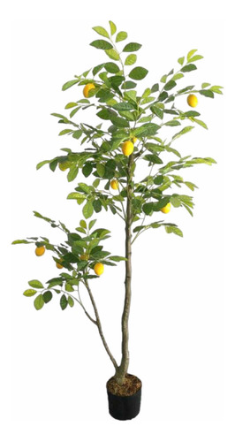 Planta Árbol Artificial De Limón Con Limón 160cm + Maceta