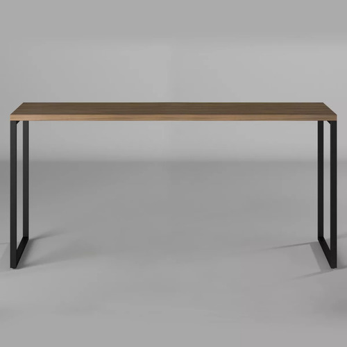 Mesa de escritorio industrial para oficina de 150 x 60 cm con hoja de color retro con negro
