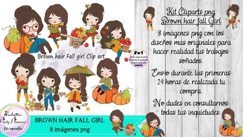 Cliparts Imagenes Png Niña Otoño Fall Hair Brown Hair