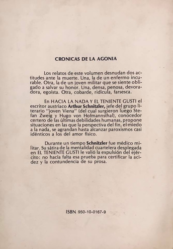 Hacia La Nada - Arthur Schnitzler (Usado)