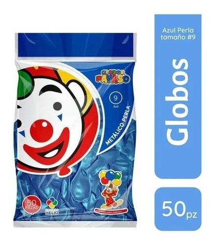 Bolsa De Globos Payaso Metálicos 50pz Cumpleaños Latex #9