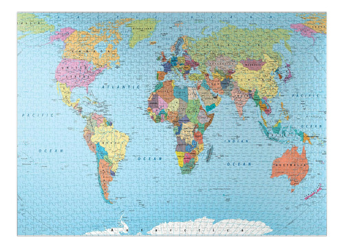 Mapa Del Mundo En Color - Fronteras, Países, Carreteras Y Ci