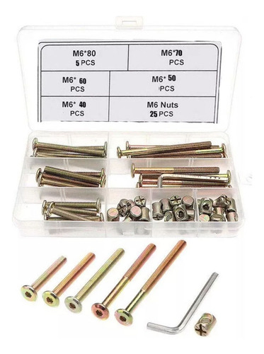 K 50pcs Pernos Y Tuercas De Conexión De Muebles Llave Allen
