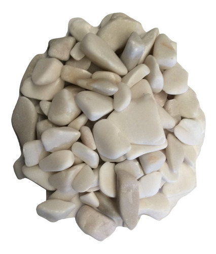 Piedra Decorativa Marmol Blanco 1.5 Cm A 2 Cm Bolsa 3 Kg