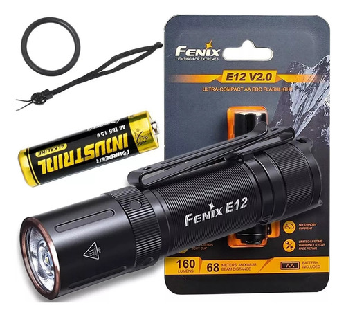 Linterna Fenix 160 Lumens E12v2.0 2xaa 7,8cm 68mts Alcance