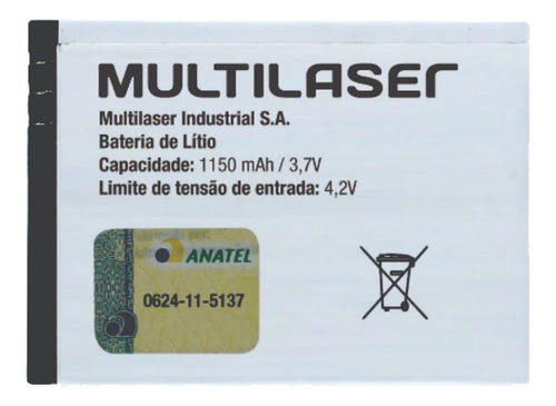 Bateria P/ Celular Multilaser 1150mah 4.2v Bl-4c Bt001 Outle