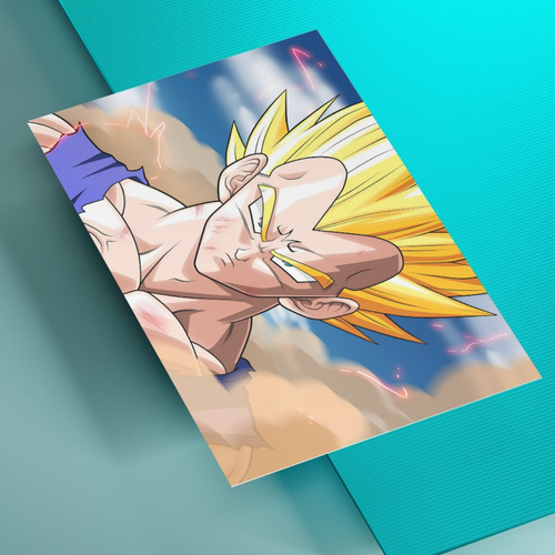 Cuadro En Aluminio Majin Vegeta 4k Fhd 30x20 Cm Dbz