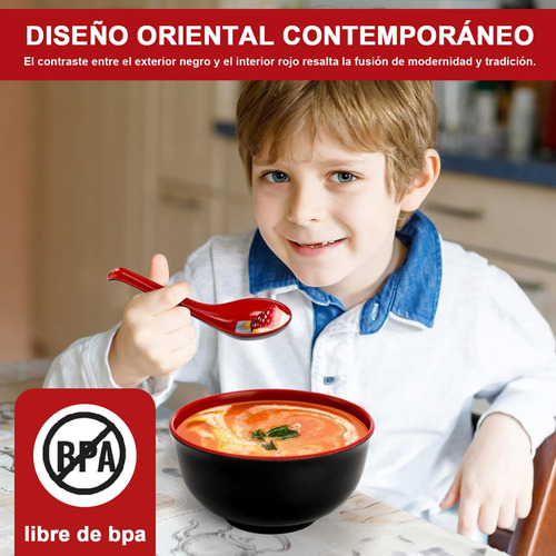 Juego De 4 Cuencos De Sopa De Fideos De Melamina, Vajilla