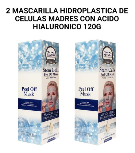 2 Mascarilla Hidroplastica De Celulas Madres Con Acido Hialu