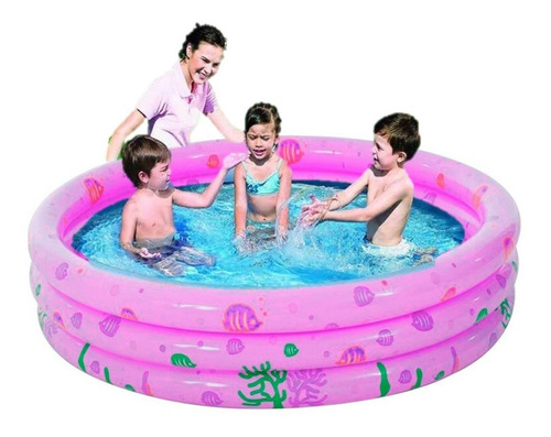 Piscina Inflable Plástico Bebe 3 Anillos 120 Cms Verano