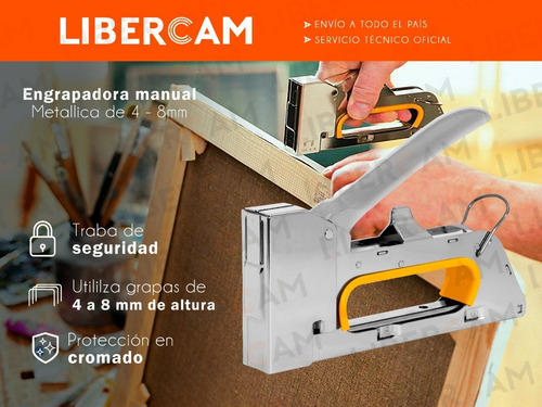 Imagen 3 de 10 de Engrampadora Clavadora Manual Metalica 13mm 4-6-8