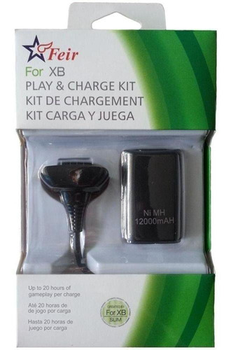 Bateria + Carregador Para Xbox 360 - 12.000mah - Feir