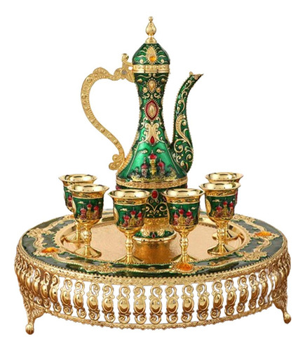 Set De Taza De Café Y Tetera Turca Para Regalo Verde