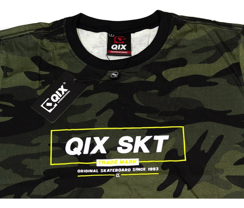 Imagem 2 de 4 de Camiseta Qix Skate Camuflada Masculina Lançamento