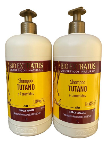 Kit 2 Shampoo Força E Maciez Tutano 1 L Bio Extratus K7815