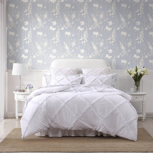 Laura Ashley- Juego De Edredón Queen, Juego De Cama Reversib