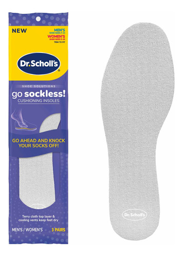 Dr. Scholl's Go Sockless - Plantillas De Amortiguacion, 3 Pa