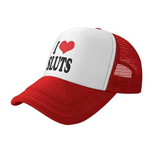 Gorra De Malla Para Mujer Hombre Negra  I Love Sluts 