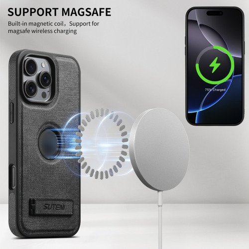Capa De Couro Com Textura Jeans Para iPhone 15/16