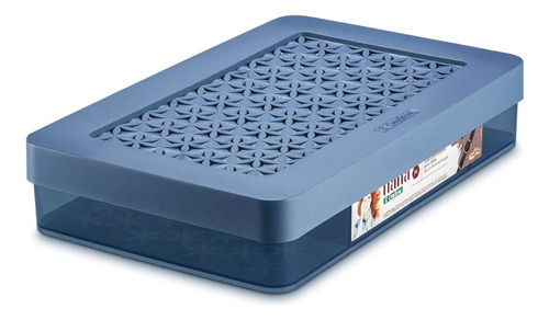 Caja Con Tapa Y Divisiones Azul Ordene