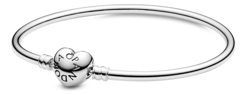 Brazalete Con Broche De Corazón Pandora Moments Color Plata Talla 19 cm