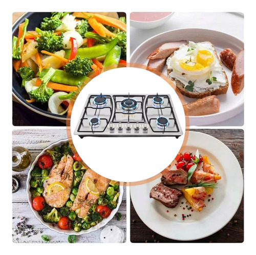 Cocina Encimera De 5 Platos Con Chispero Color Plateado