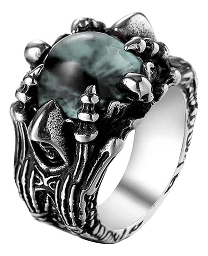 Anillo Ojo De Dragón Craneo Calavera Acero Inoxidable Hombre