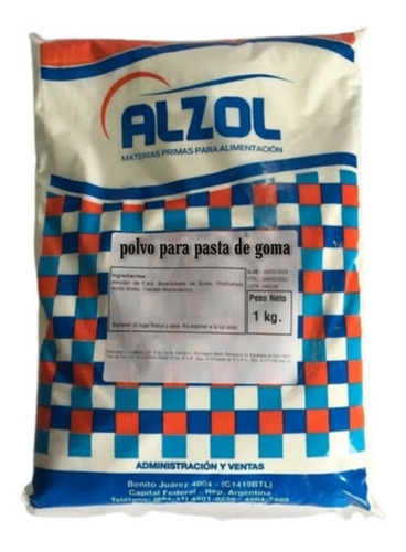 Polvo Para Pasta De Goma Alzol X1/2kg - Cotillón Waf