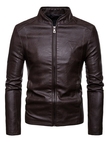 Chaqueta Motociclista De Cuero For Hombre Rompevientos