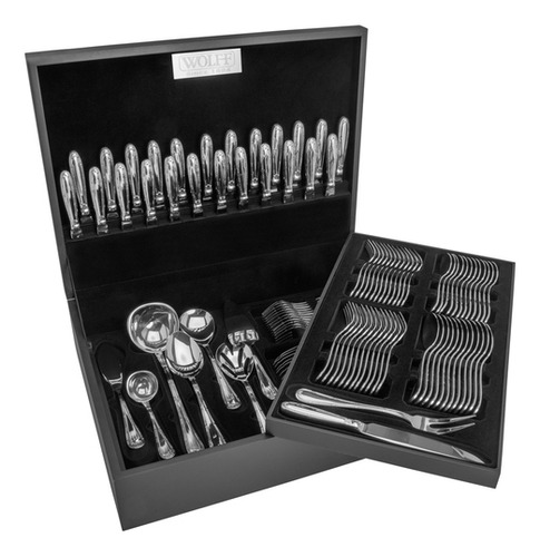 Faqueiro 130pc Aco Inox C/estojo Croise Wolff