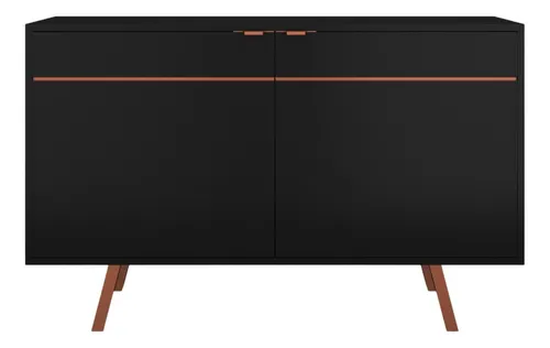 Buffet Aparador Retrô Balcão 2 Portas Estilo Industrial Cor Preto com Cobre Menor preço em Buffet Aparador Retrô Balcão 2 Portas Estilo Industrial Cor Preto com Cobre