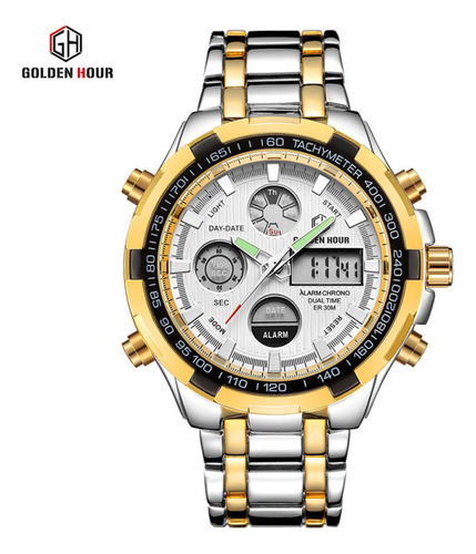 Relojes Led De Acero Inoxidable Goldenhour Man Calendar