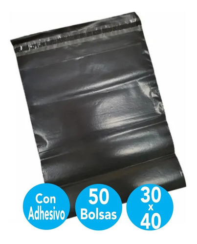 Bolsa Ecommerce Negra 30x40 Envio C/adhesivo X 50 Sobres