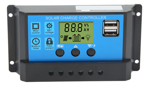 Controlador Solar Pwm 12v 24v Painel Fotovoltaico Usb