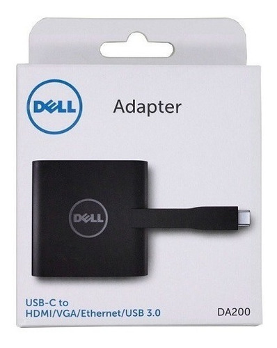 Adaptador De Video Dell Da200 Usb-c A Vga Lan Hdmi Usb Nuevo