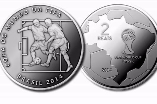 1770 - Moeda Drible Comemorativa $ 2,00 Copa Do Mundo 2014