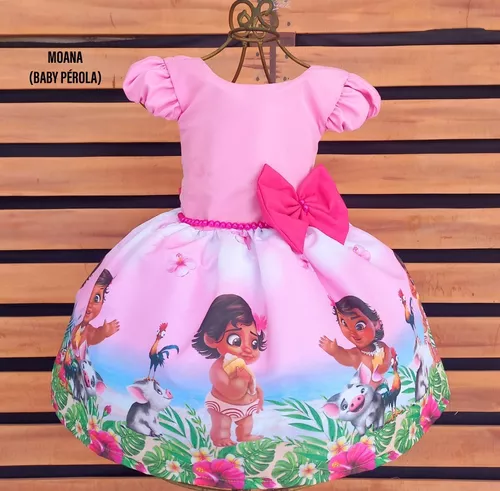 Vestido Infantil Luxo Moana Baby 1 A 4