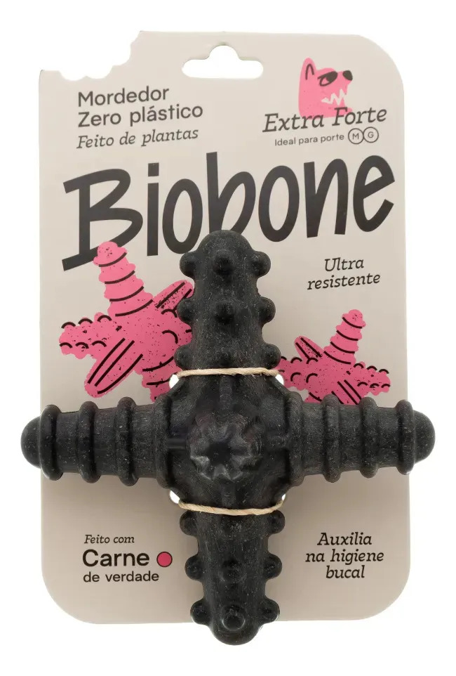 Biobone Mordedor Resistente Forte Carne Cães Asterisco G