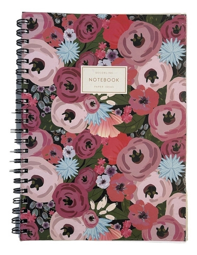 Cuaderno Espiralado A4 Decorline Hoja Rayada Color Negro Hojas